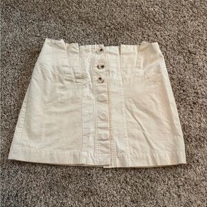 Altar’d State Cream Button-Up Minj Skirt size Medium
